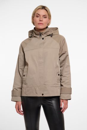 Rino&Pelle Anorak RINO & PELLE DO, Damen, Gr. 38, gr&uuml;n (dusty khaki), Web, Obermaterial: 100% Polyester, unifarben, gerade h&uuml;ftlang, Rundhals, Raglan&auml;rmel, Jacke