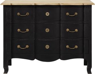 Maisons du monde Cómoda de 3 cajones de madera de acacia y mango negra 110 cm