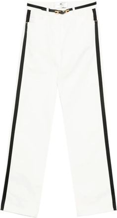 Elisabetta Franchi Pantaloni con banda laterale - Bianco