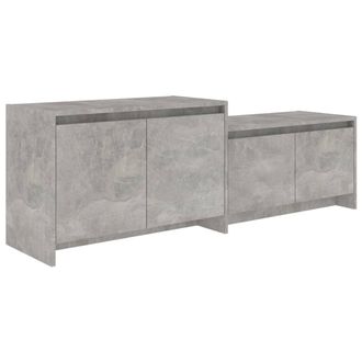 vidaXL Mueble De Tv Madera Contrachapada Gris Hormig&oacute;n 146,5x35x50 Cm Vidaxl