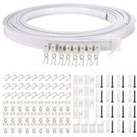 OEM Rail De Rideau Flexible And Incurv&eacute; Pour Plafond, Support De Tringle Simple Pliable Pour Cloison De Separation, Fen&ecirc;tre, Plafond (black, Montage Sup&eacute;r