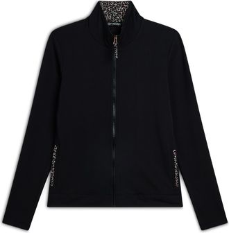 Freddy Felpa slim fit con zip e collo alto e dettagli leopardati