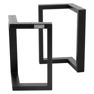 ML Design 2x patas de mesa industrial 25x43 cm acero negro mate en forma angular