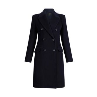 Liu Jo Double-Breasted Coats, female, Blue, Size: XS Double-breasted Wool Coat