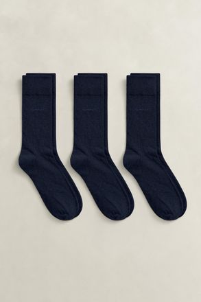 GANT Men 3-Pack Soft Cotton Socks (40-42) MARINE