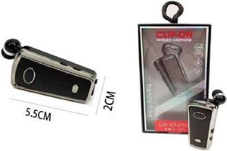 Trade Shop Trade Shop - Auricolare Cuffia Bluetooth Clip-on Akz-q5 Cavo Retrattile Smartphone