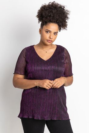 Roman Metallic Plisse Top