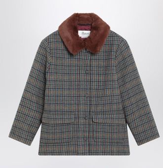 BONPOINT Joao quilted wool coat with checked pattern