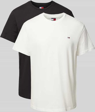 Tommy Jeans Slim Fit T-Shirt mit Label-Print im 2er-Pack in Black, Größe XXL