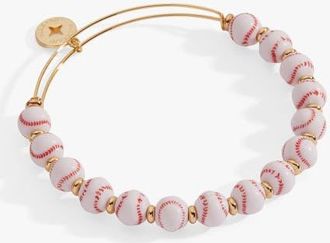 Alex and Ani Baseball Beaded Bangle in Gold at Nordstrom