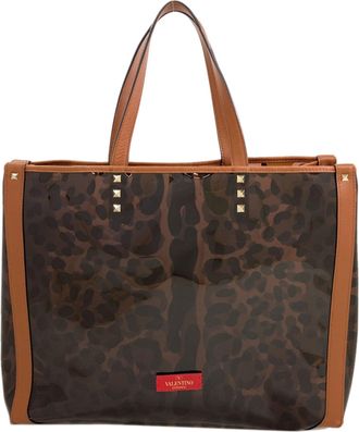 Valentino Brown Vinyl Tote Bag (Pre-Owned)