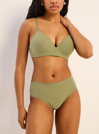 Miiyu Womens Lace trim microfibre classic brief Recycled nylon