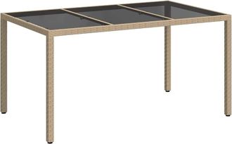vidaXL Mesa De Jard&iacute;n Beige 150 X 90 X 75 Cm Rat&aacute;n Sint&eacute;tico Vidaxl