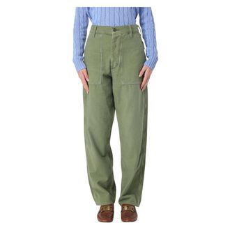 Polo Ralph Lauren Straight Trousers, female, Green, Size: XL Ricky Pant Stylish Trousers
