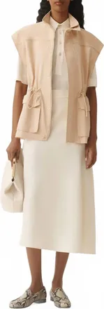 Fabiana Filippi Filo Diamante Gilet In Almond Beige