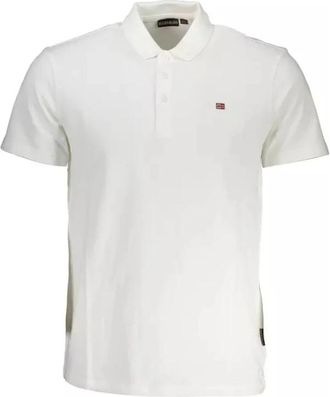 Napapijri Cotton Polo Shirt - Heren - Polos - Wit - 3XL - Katoen - Tops