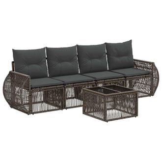 vidaXL Conjunto De Sof&aacute;s De Jard&iacute;n 5 Pcs Gris Y Gris Oscuro Vidaxl