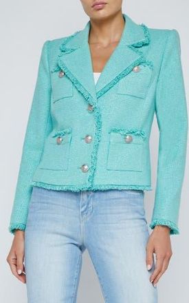 L'agence Sylvia Metallic Blazer in Aquanicke at Nordstrom Rack, Size 6