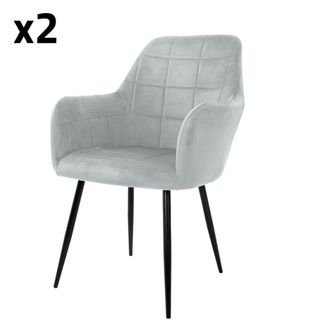 ECD Germany 2 sillas de comedor grises