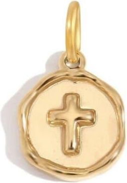 Kozakh Round Cross Charm in Gold at Nordstrom