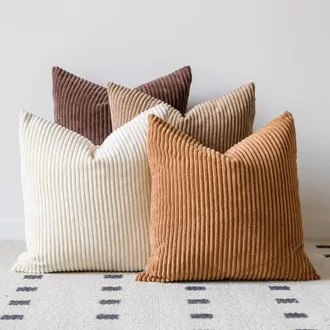 OEM Taie Doreiller - Velours C&ocirc;tel&eacute; - 45 X 45 Cm - D&eacute;coration Int&eacute;rieure Boh&egrave;me Champ&ecirc;tre - Lot De 4