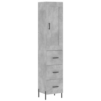 vidaXL Aparador De Madera Contrachapada Gris Hormig&oacute;n 34,5x34x180 Cm Vidaxl