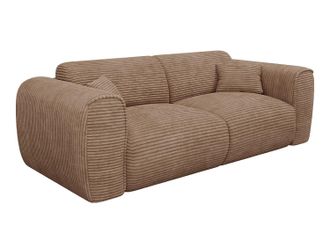 Vente-Unique Sof&aacute; cama de 3 plazas apertura expr&eacute;s de pana topo - Colch&oacute;n de 13 cm viscoel&aacute;stico POGNIA
