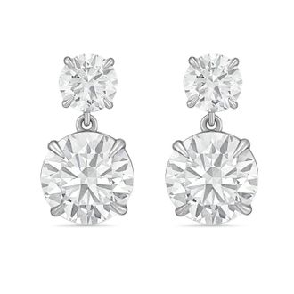 Diana M. Jewels 14KT WG 15.00 Ct TW of Lab grown round diamonds drop earrings