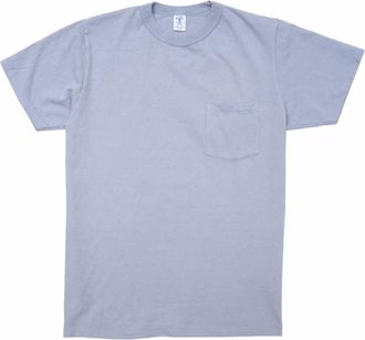 Velva Sheen Mens Pigment Dyed Crew Pocket Tee In Fuji