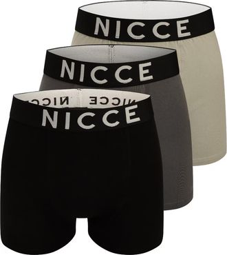 Nicce London Heren Vidaxl Boxershorts (Verpakking van 3) (Zwart/Grijs)