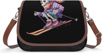 Generic Skiing Skull Winter Sports Crossbody Bags for Women Shoulder Messenger Bag Purse Handbags