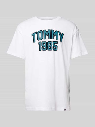 Tommy Jeans T-Shirt mit Label-Print in Weiss, Größe XL