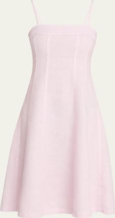 L'agence Mitzy Seamed Linen Midi Dress