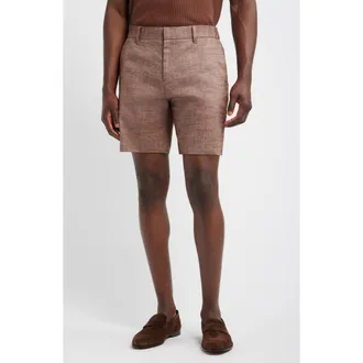 Nordstrom Linen Blend Shorts in Brown Rock - White Eoe at Nordstrom, Size 30