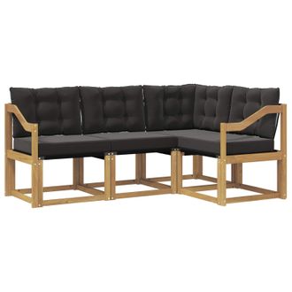vidaXL Conjunto De Sof&aacute;s De Exterior Con Coj&iacute;n 4 Pcs Blanco Y Negro Vidaxl