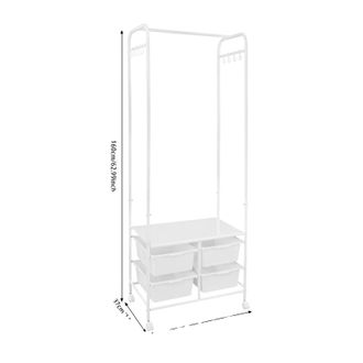 OEM Perchero, Dise&ntilde;o Con Ruedas, M&uacute;ltiples Opciones De Almacenamiento, Blanco, L