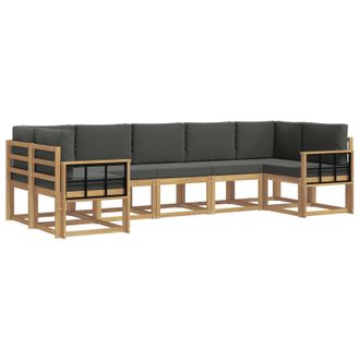 vidaXL Conjunto De Sof&aacute;s De Exterior 7 Pcs Blanco Y Antracita Vidaxl