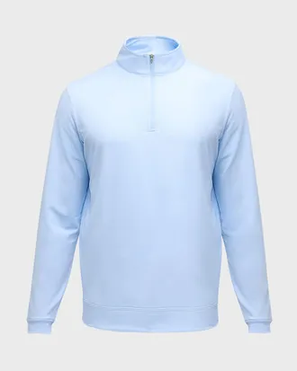 Peter Millar Men & apos;s Perth Micro-Stripe Half-Zip Sweater