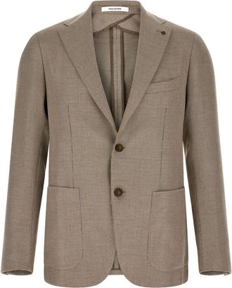 Tagliatore Brown Notched Lapel Blazer