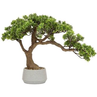 Atmosphera Atmosphera - Bonsai artificiale polin in vaso di ceramica verde h45cm cr&eacute;ateur dint&eacute;rieur