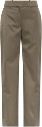 Victoria Beckham Tailored Straight Leg Trouser - Dames - Straight fit broeken - Groen - XS - Wol - Broeken