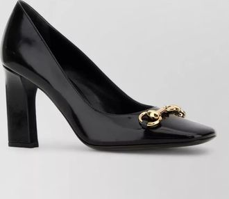 Gucci leather square-toe pumps