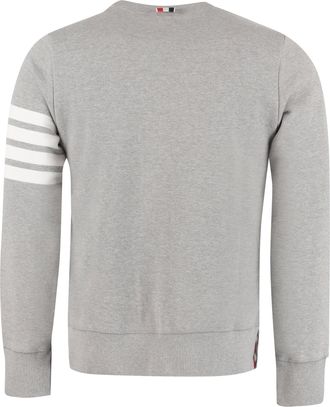 Thom Browne Mens Crew-Neck Sweatshirt Grey Cotton Sweatshirts Sweater