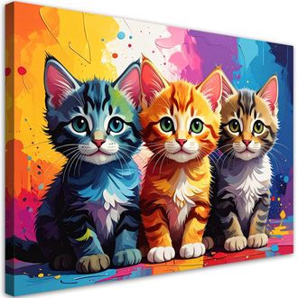 Feeby Impresi&oacute;n De Imagen, Gatitos De Colores Animales, 100x70