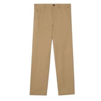 Burberry Straight Trousers, male, Beige, Size: L Tailored Cotton Trousers