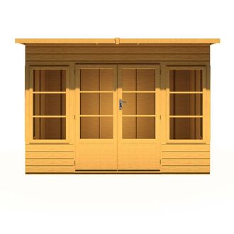 Shires Orchid 10x6 ft Double Door - Opening Windows Dip Treated Summerhouse in Brown
