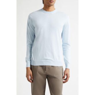 Sunspel Lightweight Cotton Crewneck Sweater in Pastel Blue26 at Nordstrom, Size Xx-Large