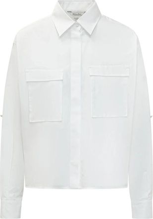 Max Mara Minimal Poplin Shirt - Dames - Overhemden - Wit - XS - Overhemden