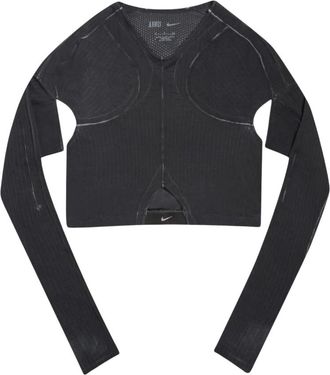 Nike Long Sleeve Training Tops, female, Black, Size: M Ghost Knit Top