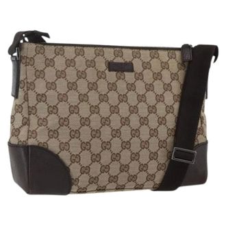 Gucci Pre-owned Cross Body Bags, female, Beige, Size: ONE SIZE Pre-owned Vintage Canvas Crossbody Bag